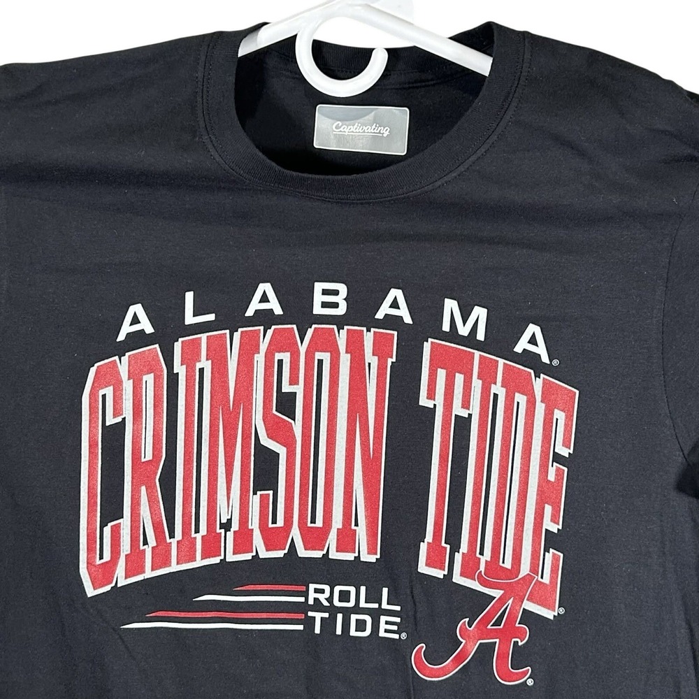 Captivating Alabama Crimson Tide Long Sleeve T-Shirt Mens Medium Black Roll Tide